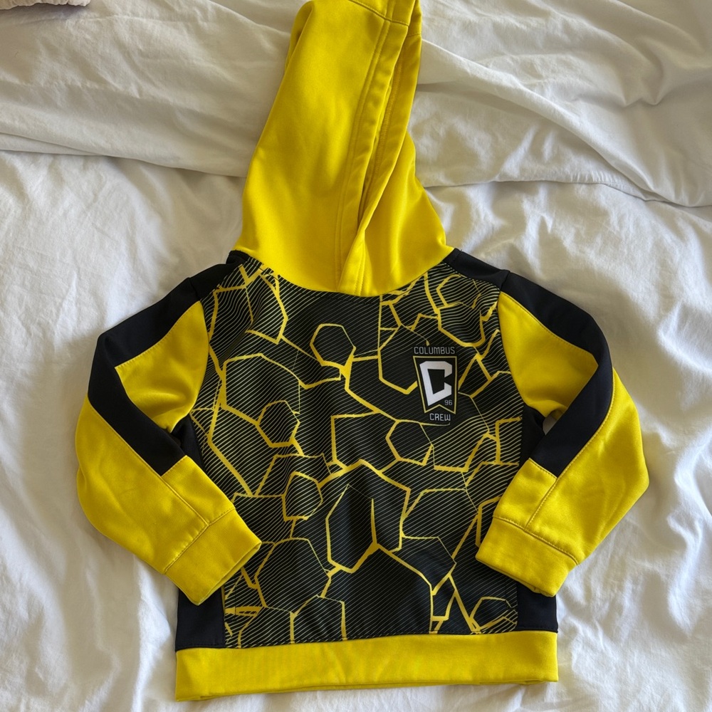 Kids' Yellow & Black MLS Columbus Crew Hooded Sweatshirt, Size 4